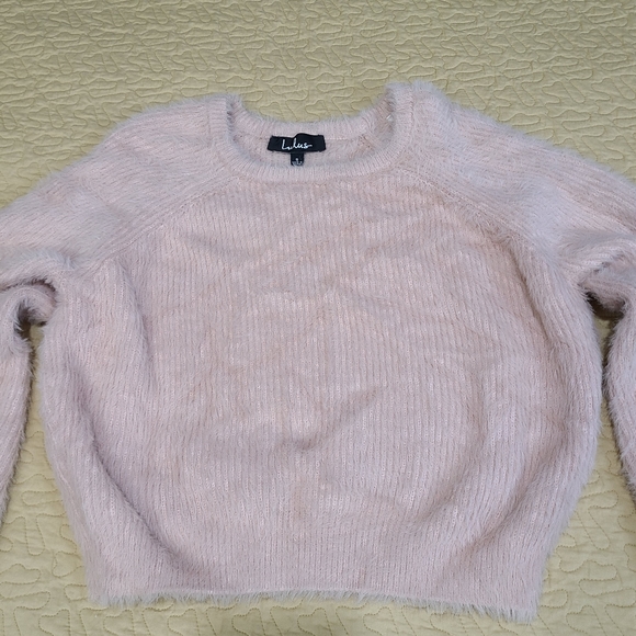 Lulu's eyelet knit oversized sweater size S - Picture 5 of 9